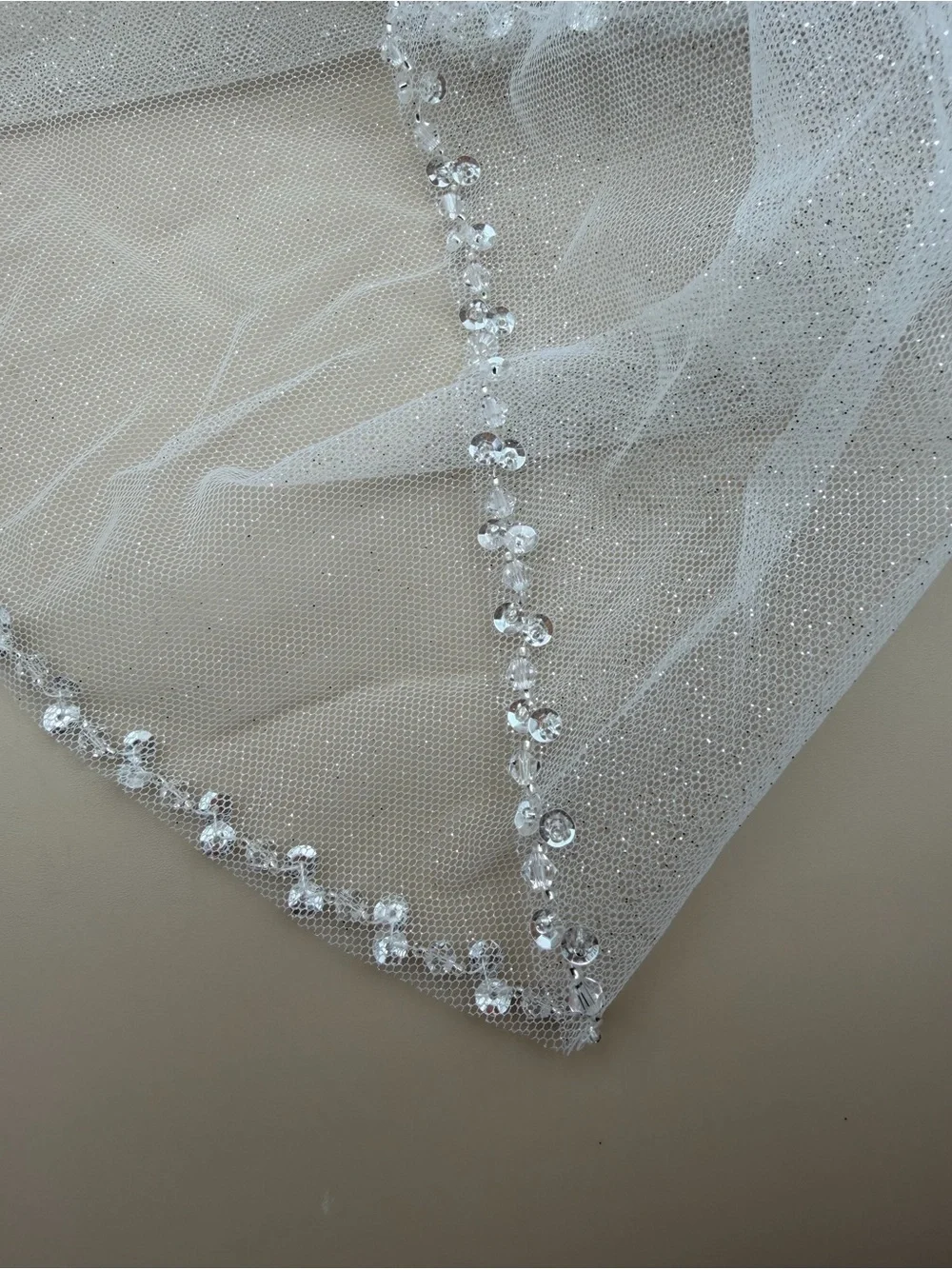 Giselle Bridals Ivory Sparkle Crystal Beaded Wedding Veil NWT